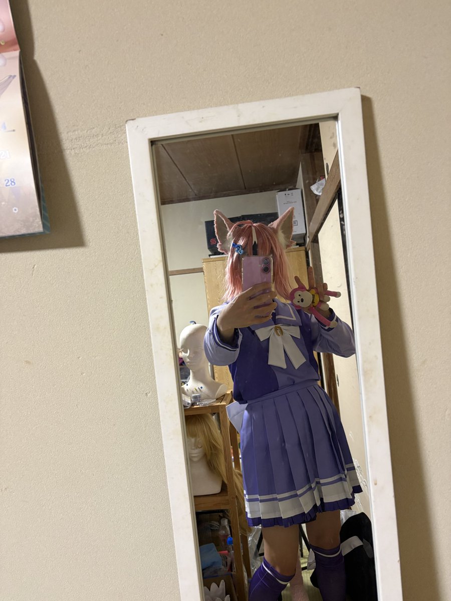＊試着コスプレ

まらしぃちゃんのコスしてるとイベントで「ウマ娘のコスプレですか？」って聞かれることが多いからウマ娘になってみたw