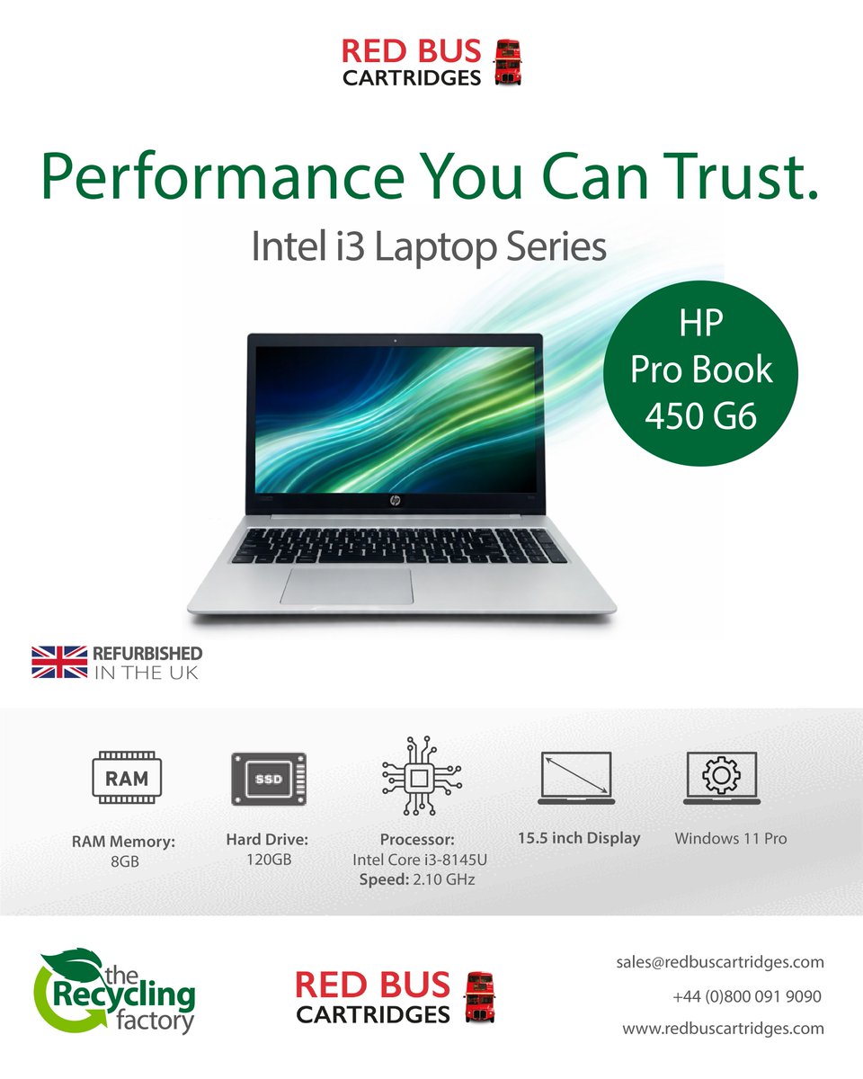 RedBusCartridge's tweet photo. Introducing the HP Pro Book 450 G6 🔥

Expertly refurbished for premium quality and seamless performance 💻

Featuring an i3-8145U processor and a 15.5 inch display, this model is perfect for work, school, and everyday use 💥

#redbus #lifestyle #refurbished #laptop https://t.co/Nek6DTO5A8