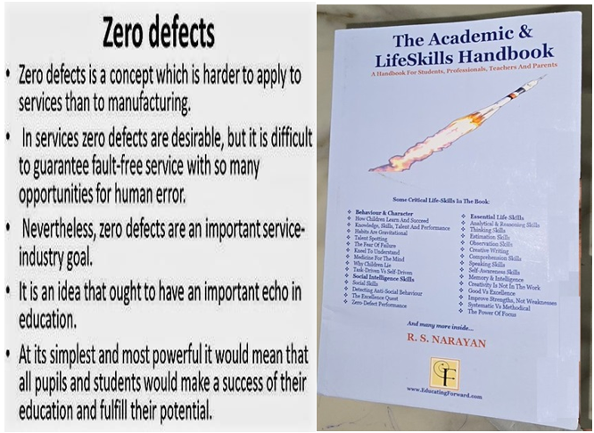 Zero-Defect is easier to observe/implement in production.. but its equally important for the Service sector where most Indians are finding their career in India.. Get the best way to excel with this book... Buy from: theskillshandbook.in...