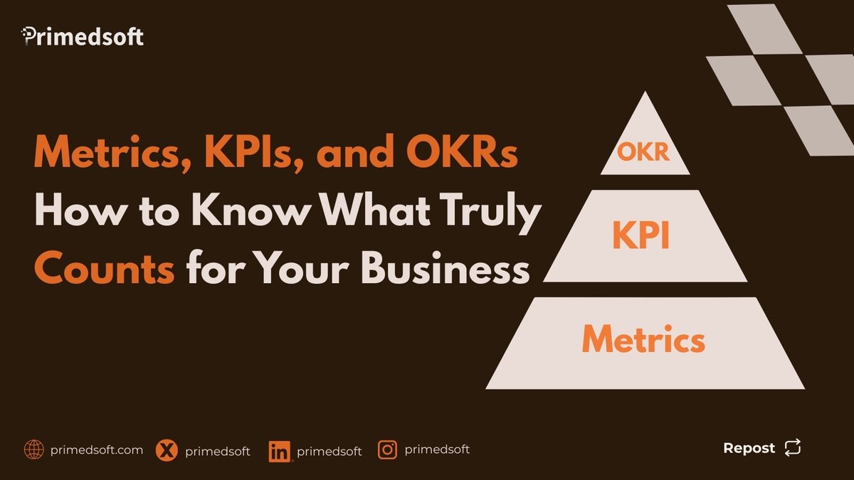 primedsoft's tweet photo. 𝗠𝗲𝘁𝗿𝗶𝗰𝘀, 𝗞𝗣𝗜𝘀, 𝗮𝗻𝗱 𝗢𝗞𝗥𝘀: 𝗛𝗼𝘄 𝘁𝗼 𝗞𝗻𝗼𝘄 𝗪𝗵𝗮𝘁 𝗧𝗿𝘂𝗹𝘆 𝗖𝗼𝘂𝗻𝘁𝘀 𝗳𝗼𝗿 𝗬𝗼𝘂𝗿 𝗕𝘂𝘀𝗶𝗻𝗲𝘀𝘀 https://t.co/9acpEmpeVt