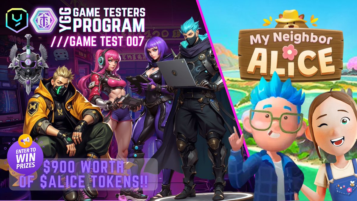 Game Testers! Explore a cozy multiplayer world that you can call your own! Join our GameTest 007 <a href="/MyNeighborAlice/">Alice</a> 🌺

Check out the Exclusive My Neighbor Alice | GT Dungeons &amp; take a chance to win $ALICE tokens!!
community.yieldguild.io/modules/4399

Tell us, what is the feature that you