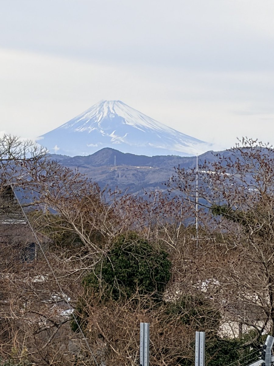 第五次来日本，才终于有机会看到富士山🗻。前几次在箱根，镰仓都没能看到。可惜因为前天大雪，今天大室山缆车停运，没能上山看到美景。