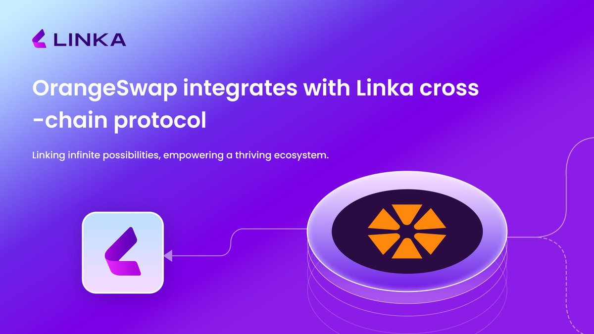 Linkalphas's tweet image. We are thrilled to welcome #OrangeSwap (@orangeswap_io) to the #Linka cross-chain protocol!

Linka will provide a robust cross-chain infrastructure for #OrangeSwap.We are building a borderless, zero-barrier decentralized trading environment for Pioneers worldwide. 🏗️✨🚀