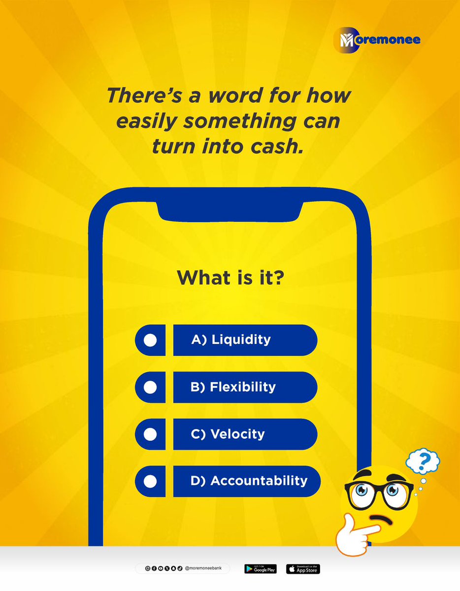 MoremoneeBank's tweet image. Let's test your financial knowledge. Do you know the word? Drop your answer in the comments. 
Download Moremonee today: moremonee.short.gy/moremonee

#Moremonee #GenZBank #SignUp #Finance
