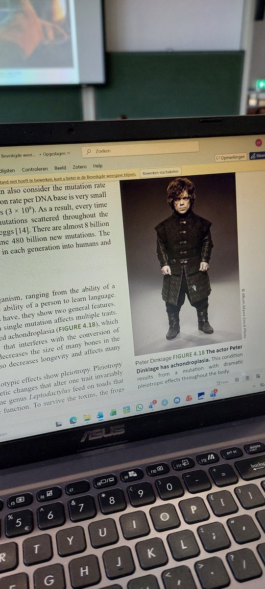 "Oh, I hope I won't have to see Tyrion Lannister today"

The humble evolutionary biology textbook: