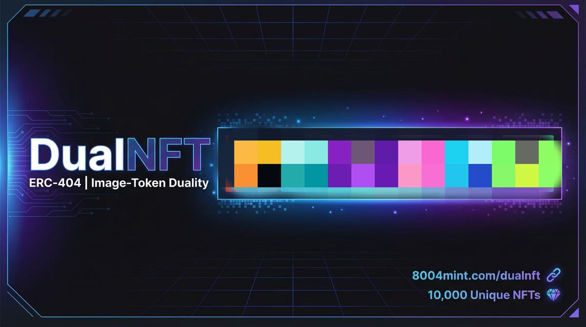 🚀 Introducing DualNFT - The First ERC-404 Collection on <a href="/8004Mint/">8004Mint</a> , it's the new $STORY era.

🔗 Mint now: 8004mint.com/dualnft

Each NFT is atomically bound to 1 $DUAL token. Trade on OpenSea or swap on Uniswap - your choice.

✨ How it works:
1. Free Mint, we will not