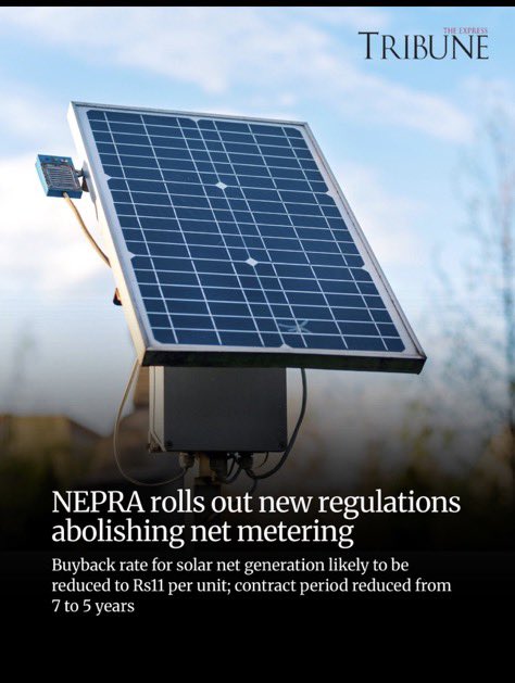 sharmilafaruqi's tweet photo. Selling electricity at Rs40 per unit, buying solar back at Rs11 per unit, and taxing the consumer on both sides is not reform. It is exploitation.

Net metering was meant to encourage clean energy, not punish citizens for escaping unaffordable power tariffs. This discourages solar adoption, weakens climate commitments, and penalises households easing the grid burden.

Anti consumer. Anti renewables. Wrong signal.

@NEPRA_Official @FinanceGovPK @FBRSpokesperson @EnergyPakGov
#NetMetering #SolarEnergy #RenewableEnergy #EnergyJustice #ClimateAction #PublicInterest