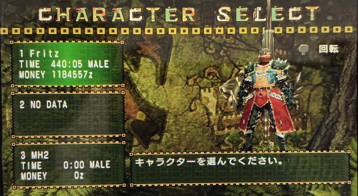 数億年ぶりにMHP2Gを起動してみた。もっとプレイ時間行ってた気がし