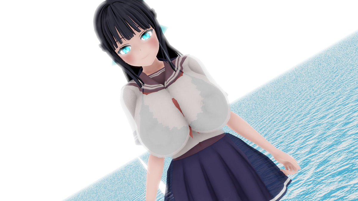 CacaoArtDesign's tweet photo. 黒髪ロング美少女ミウちゃんとHな交流が出来るADV【アメノフルヨル】制作中です！🥰

#ADV #unity