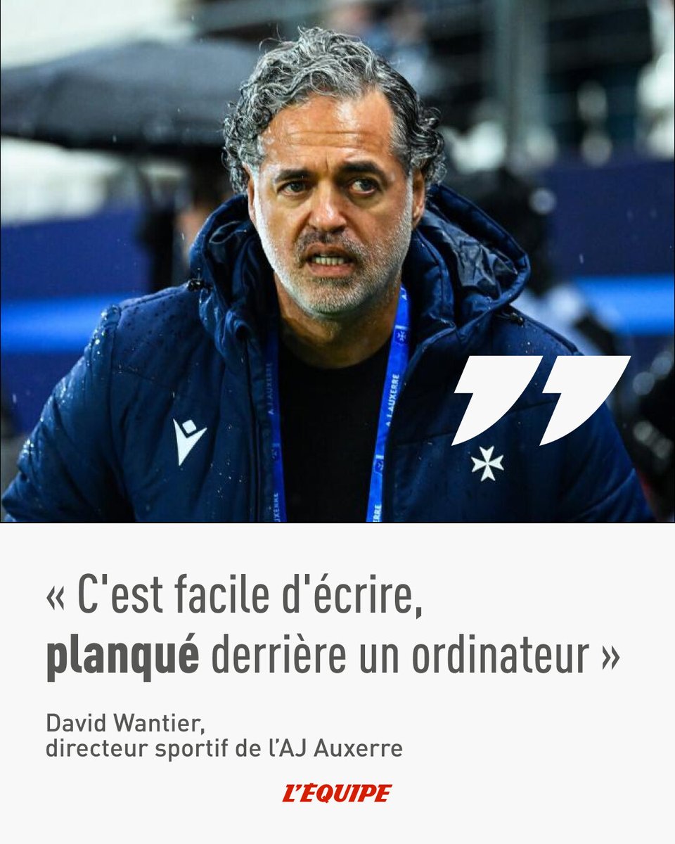 lequipe's tweet photo. David Wantier, directeur sportif d'Auxerre et cible de nombreuses critiques : «C'est facile d'écrire, planqué derrière un ordinateur»
➡️ https://t.co/Hj1xQqVGSz https://t.co/PV02URZdkZ