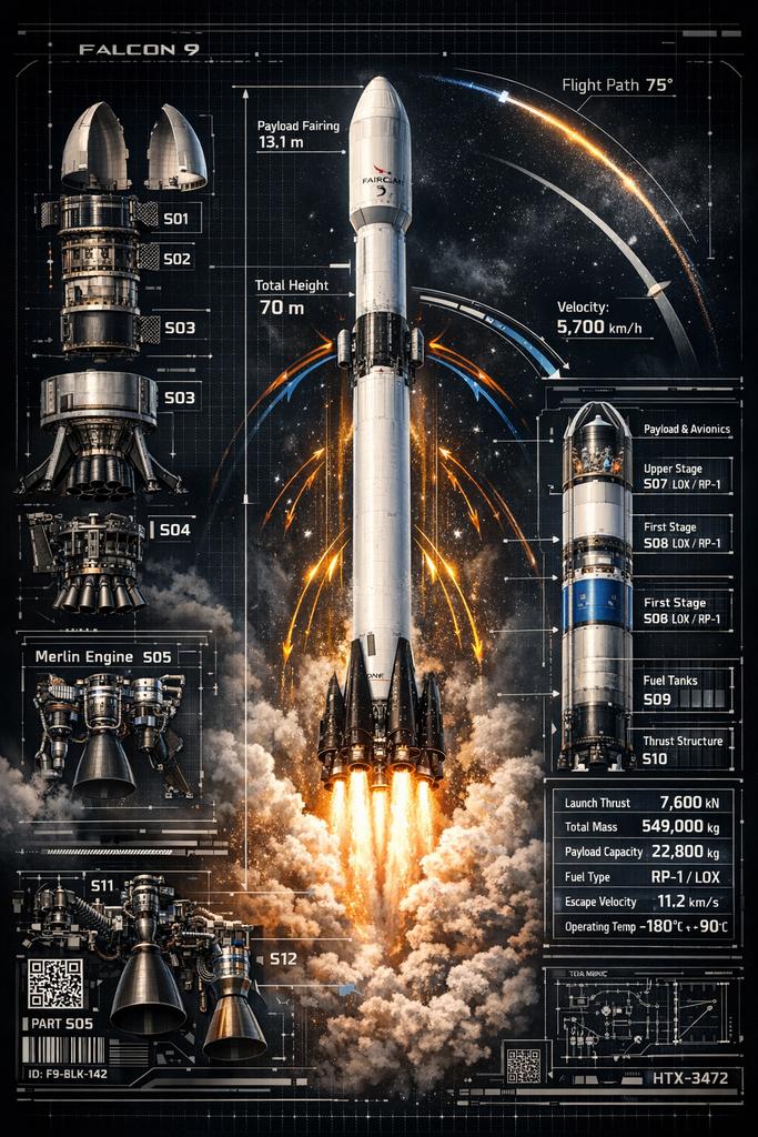 Proportion Rocket SpaceX rocket like never before. Every engine, stage, and system ...