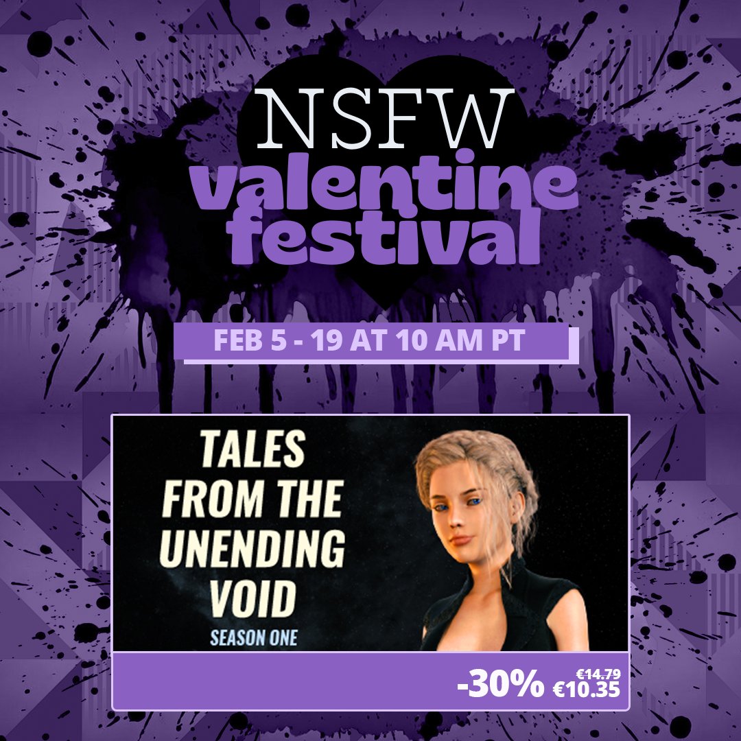 Tales From The Unending Vois is also part of the NSFW Valentine Festival at 30% off. store.steampowered.com/app/1858500/Ta… #scifi #steam #visualnovel #indiegame #adultgames