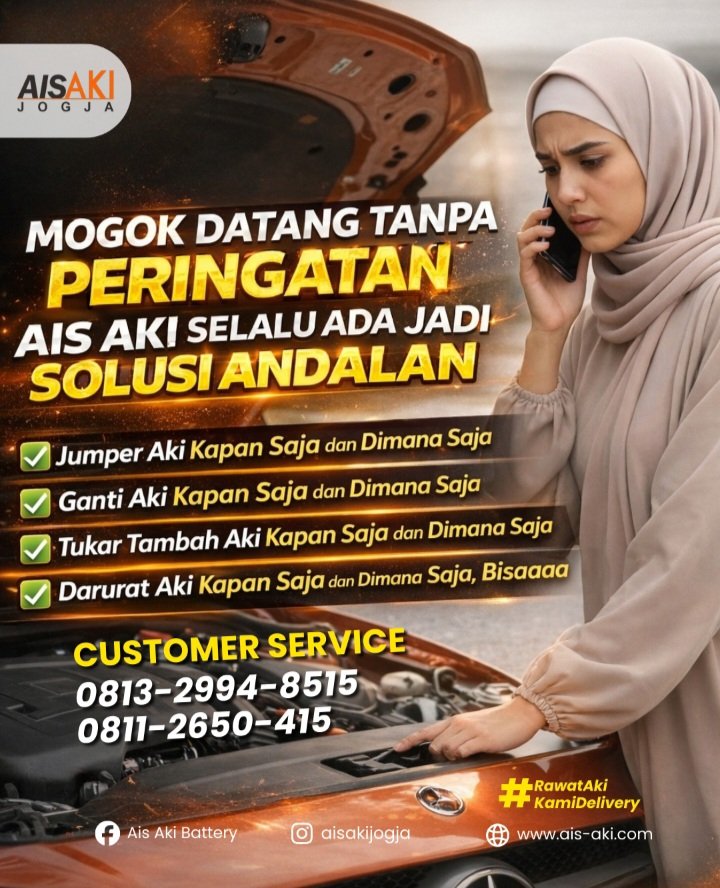 ais_aki_jogja's tweet image. Mogok Gak Kenal Waktu? Ais Aki Siap Meluncur! ⚡️

Pernah ngalamin mobil tiba-tiba nggak mau
#AisAki #SolusiAki AkiMobil #LayananAki24Jam #GantiAkiMudah