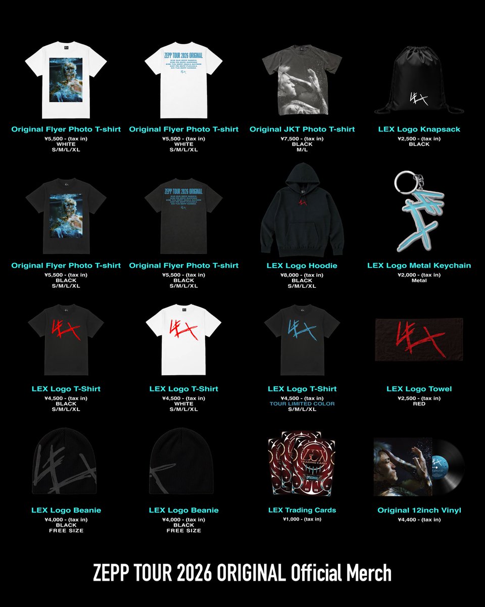 LEX Zepp Tour 2026 Original Official Merch Full Lineup 公開🫧 ＊各