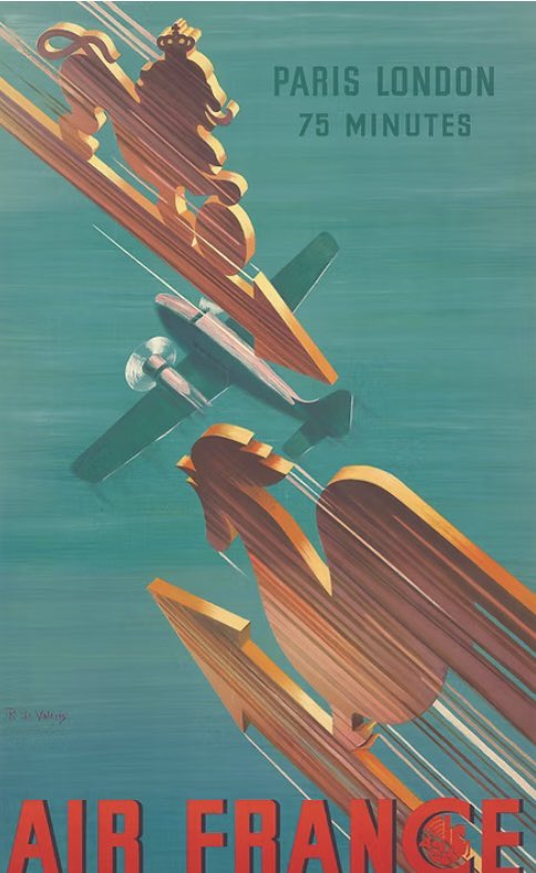 Air France, Paris London. 1938. Roger de Valerio