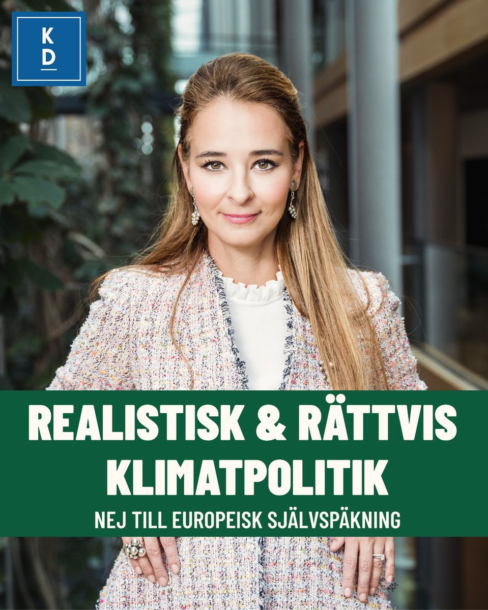 alicemedce's tweet photo. Idag kommer jag att rösta nej till EU:s skärpta klimatmål för 2040.

Det tåls att upprepas: koldioxidutsläpp känner inga landsgränser. Att EU, som leder klimatomställningen fortsätter att pressa ned sina utsläpp på marginalen - till priset av minskad tillväxt och välstånd – får inte önskad klimateffekt om inte fler stora utsläppare också tar sitt ansvar. Vi kan inte ignorera att Kina ökat sina utsläpp med 22 procent och Indien med 30 procent sedan Parisavtalet trädde i kraft 2016; Kinas utsläpp är idag omkring 50 procent större än EU:s och USA:s samlade utsläpp. 

Vi har inte råd att fortsätta vara naiva vare sig om klimatpolitiken, eller kring andra delar av det internationella samarbetet. EU måste börja sätta hårt mot hårt. Därför har jag jobbat för att EU:s utsläppsminskningar ska villkoras med att andra stora utsläppsländer också minskar sina utsläpp. Eftersom detta förslag avslogs kommer jag att rösta nej till den uppdaterade klimatlagen med skärpta EU-krav.

Kristdemokraterna vill se en klimatpolitik som angriper grundproblematiken: de globala utsläppen och framför allt den fortsatta användningen av kolkraft. Konkret handlar det om att gemensamt finansiera en snabb avveckling av kolkraftverk inom Europa och samtidigt införa kolkraftstullar mot tredjeland, som en förstärkning av dagens klimattullar.

Kraftfulla åtgärder mot den verkliga klimatboven - kolkraften - i kombination med villkorade globala utsläppsminskningar är ett betydligt mer effektivt alternativ än dagens EU-klimatpolitik. Den nuvarande politiken kommer att fortsätta belasta svenskt jordbruk, industri och människors vardag, utan att effektivt få ner utsläppen globalt. Av det skälet röstar jag i dag nej, det handlar i grund och botten om sunt förnuft och om att ta ansvar på riktigt.