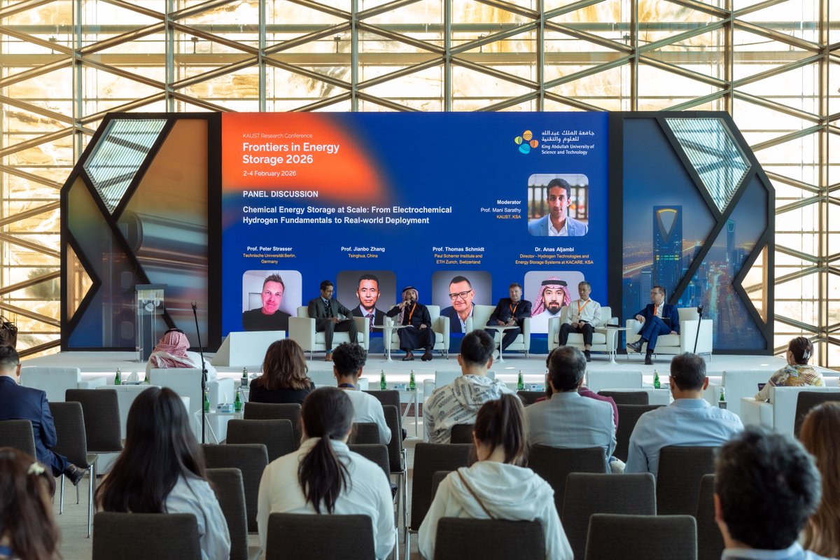 KAUST_News's tweet photo. Energy storage progress is measured by what works — not what’s debated.
Frontiers in Energy Storage 2026 at KAUST showcased deployable storage technologies, from grid reliability to industrial decarbonization, highlighting how applied research is moving from validation to scale.

Read more: https://t.co/kXoD9lmAnF