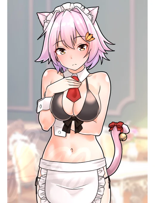 #多摩進水日 #艦これ 多摩進水日なのでメイドビキニな多摩再掲( ◜ᴗ◝)