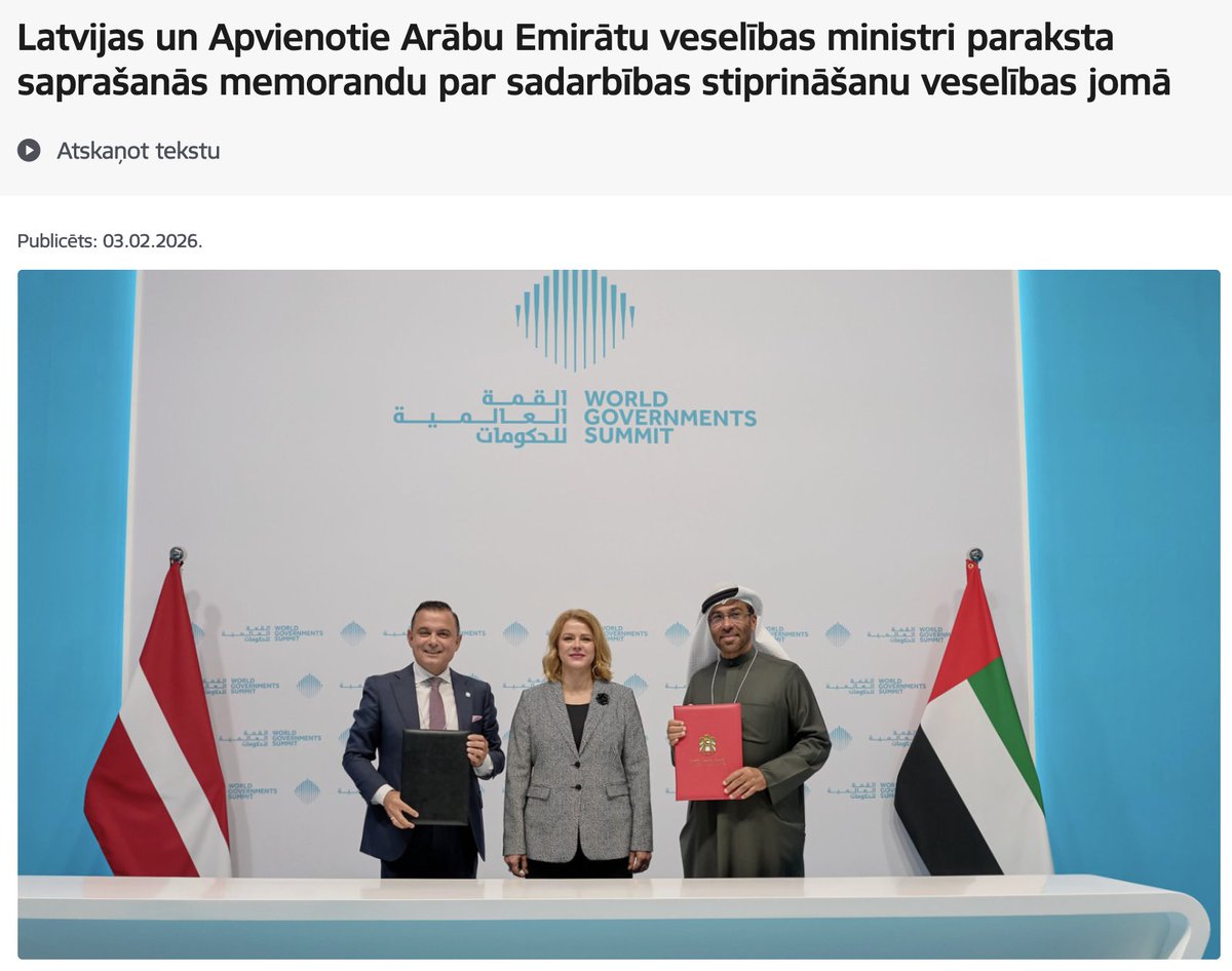 Izcils panākums veselības jomā un noteikti iztērētās naudas vērts! Sarunājuši parakstīt "saprašanās memorandu par sadarbības stiprināšanu".

Nākamgad tūrē pa Dubaiju jau varētu slēgt nākamo saprašanos: par veselības veicināšanas uzlabošanu.