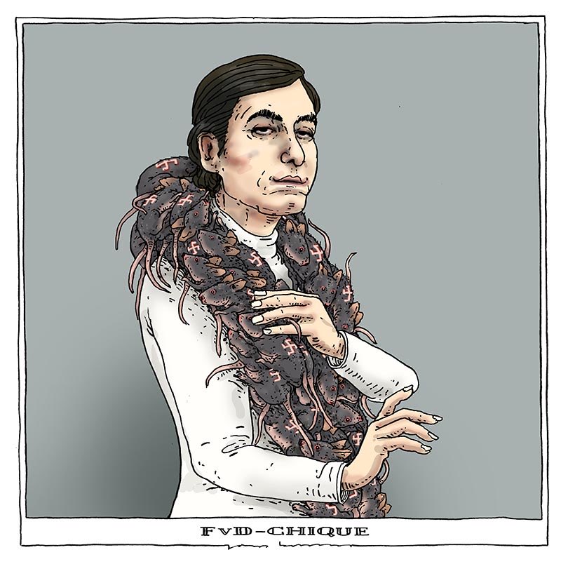 Ik ben nogal blasé geworden, maar hier schrik ik oprecht van. Wat jullie presenteren als 'satire' is niets minder dan pure ontmenselijking.  

Lidewij de Vos afbeelden met een ketting van 'levende ratten' om haar nek: dat is exact de iconografie die de nazi's gebruikten om Joden