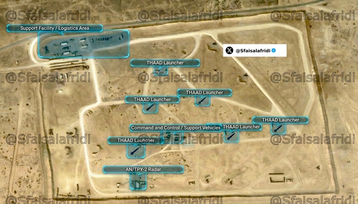 IranObserver0's tweet image. ⚡️BREAKING 

Chinese satellites have revealed the location of the THAAD defense systems recently deployed by the US in Jordan

This system is the US's main defense equipment against ballistic missiles