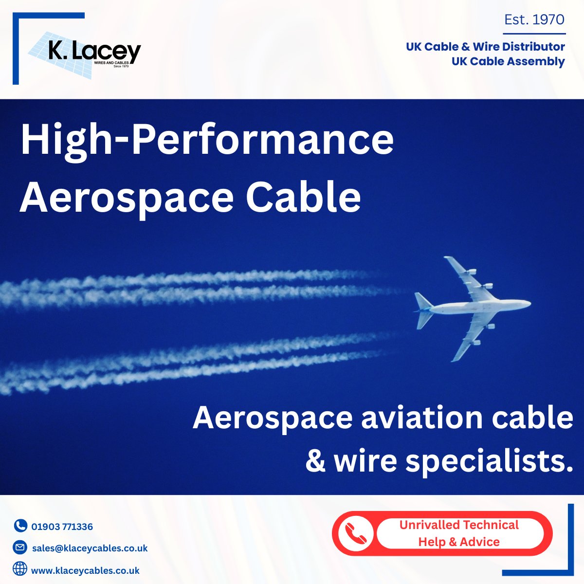 KLACEYCABLES's tweet image. When it comes to powering aircraft, wiring has to work harder than almost any other component:  reliable whilst keeping weight &amp;amp; space to a minimum; trust our High Performance Cable.

#CableDistributor #CableAssembly #HighPerformanceCable #AircraftCable #AerospaceCable
