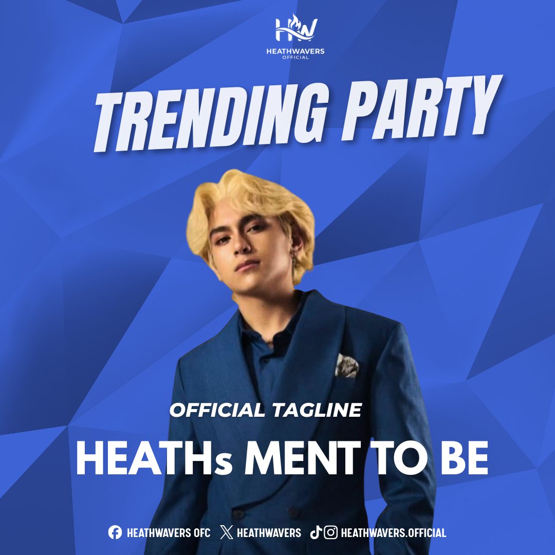 𝐓𝐑𝐄𝐍𝐃𝐈𝐍𝐆 𝐏𝐀𝐑𝐓𝐘 𝐒𝐓𝐀𝐑𝐓𝐒 𝐍𝐎𝐖 

Official Tagline 
HEATHs MENT TO BE

Reminders:    
• No number, emojis, and symbols
• Do not use all caps    
• At least three words per post
• Interact with big accounts and engage in every tag booster