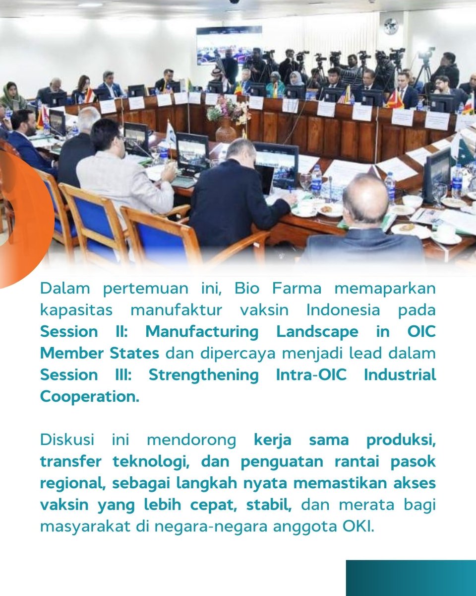 biofarmaID's tweet image. Pertemuan ini menjadi langkah bersama untuk memperkuat produksi dan kolaborasi vaksin antarnegara OKI.

Dengan kerja sama yang lebih solid, akses vaksin diharapkan semakin cepat, stabil, dan menjangkau lebih banyak masyarakat saat dibutuhkan.

#oki #oic #biofarmaid