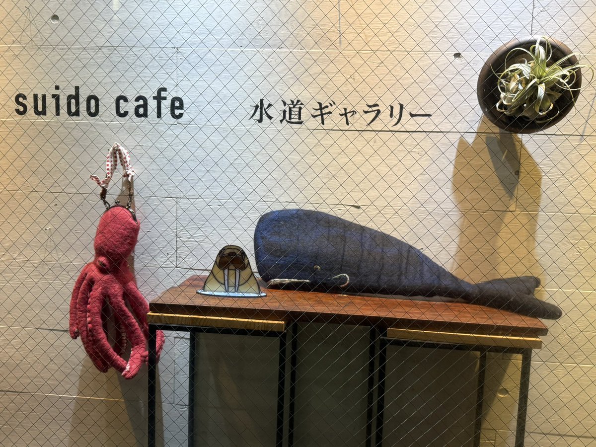 すごく久しぶりにマッコウクジラのクッションを展示しています🐳

ウレタンを羊毛で包んでるの。
腰にやさしいクジラだよ。

UMEさんの最高セイウチもこちらをのぞいています。

#アクアティックライフ展7
#妖毛