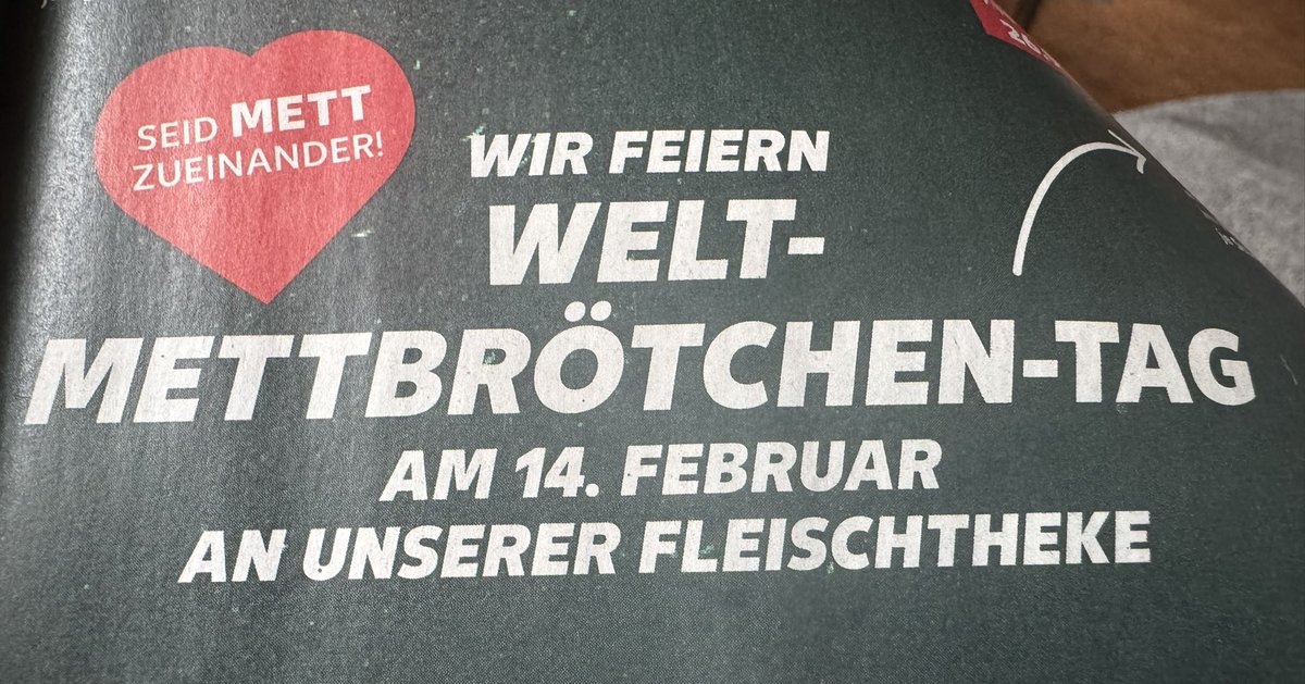 DieterTillmann's tweet photo. Wusstet ihr, dass am #ValentinesDay2026 auch der Welt- #Mettbrötchen-Tag ist?
Da sind wir doch ganz #Mett zueinander.😍
Lasst sie euch schmecken‼️ https://t.co/0NnUUOpS4r