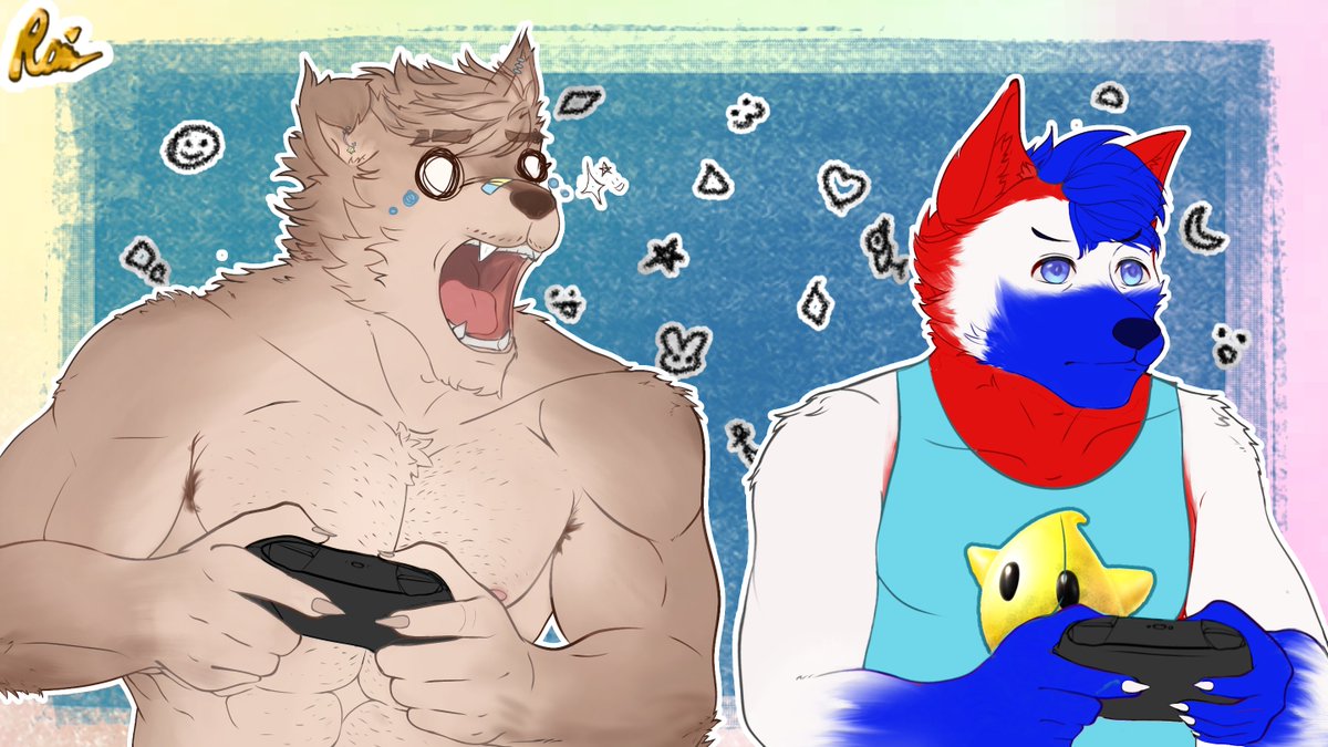 Just playing some Super Smash Bros. on the Switch with a bud of mine here. And well... he is really getting into it a lot.

Art credit and featuring: <a href="/neonatee_/">Nate</a> 

Show some love peps!!!~❤️🤍💙