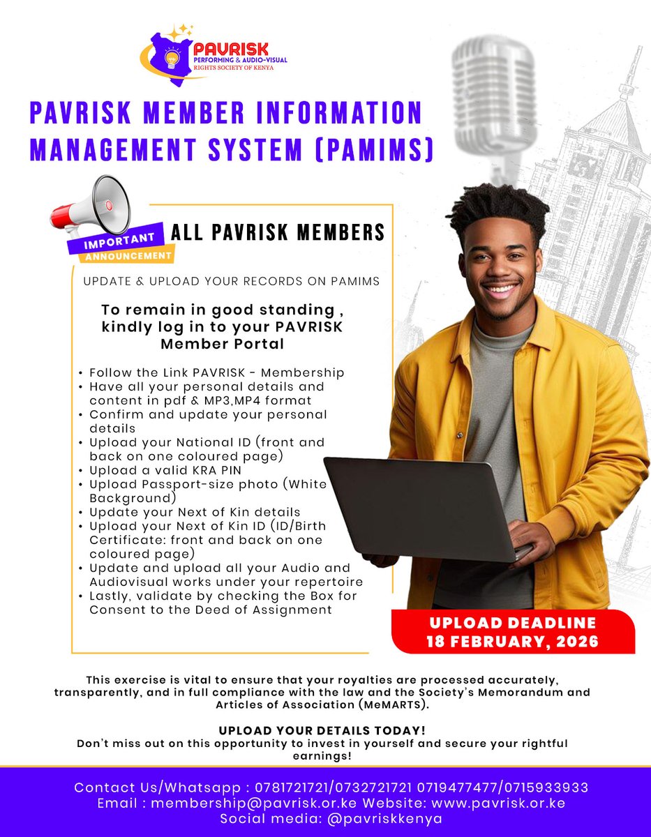 Performing &Audio-Visual Rights Society of Kenya tweet media