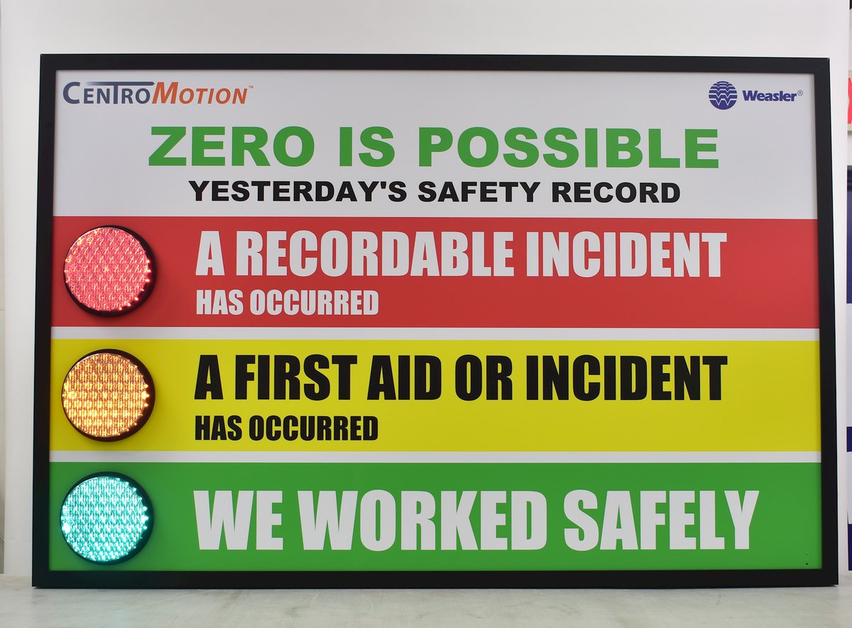 CousignLLC's tweet image. Check out how Weasler is tracking yesterday's safety record. #cousign #safetyfirst #customsigns
