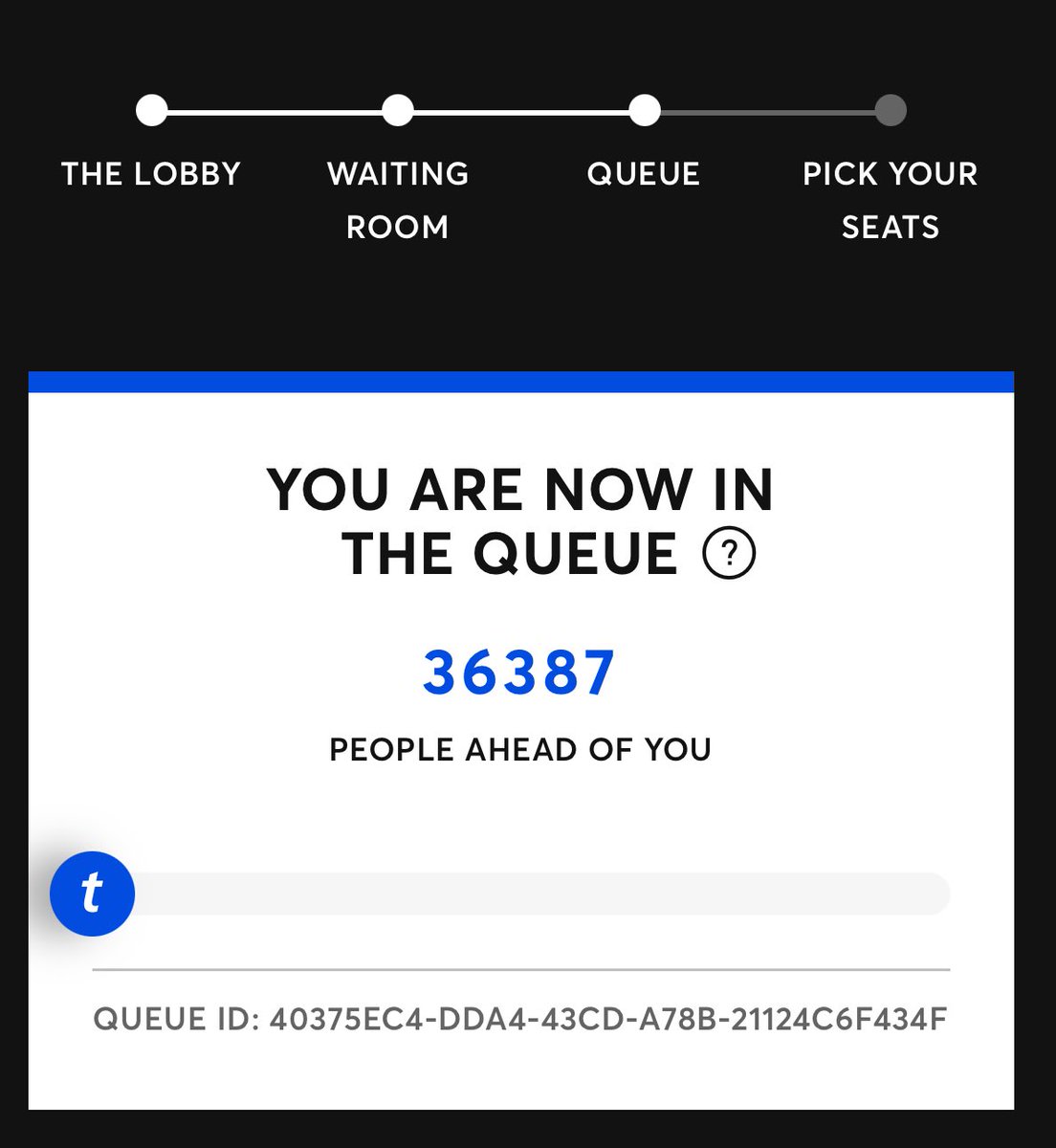 36k in the queue for a venue i literally work at