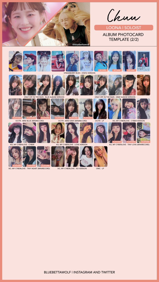 Loona / Soloists - Chuu Album Photocard Template (last updated