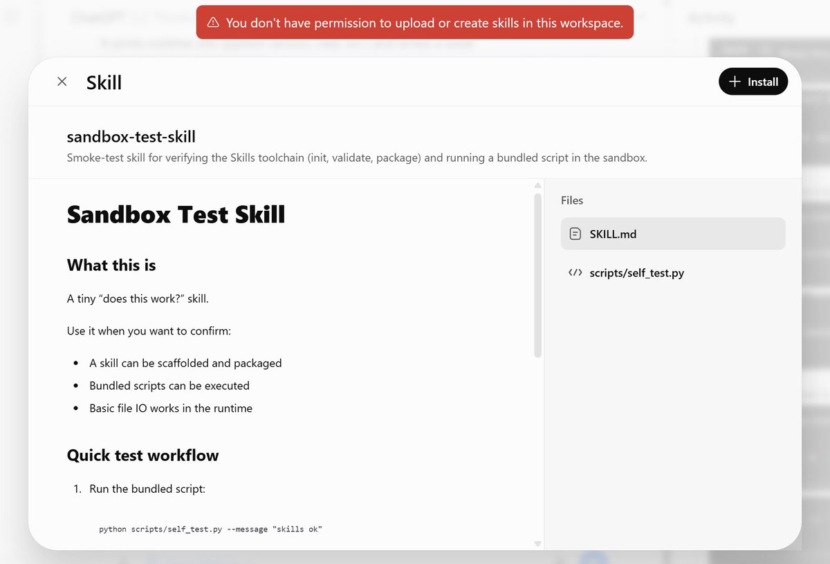 Skills section screenshot