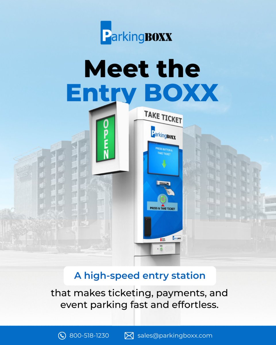 Fast, reliable, and built to keep traffic moving, it makes payments and event parking effortless for both operators and drivers.

#ParkingBOXX #EntryBOXX #SmartParking #ParkingTechnology #ParkingSystems