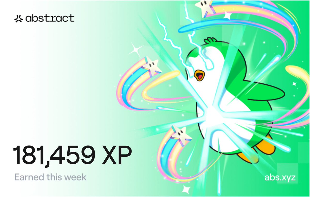 Highest week of xp for me on <a href="/AbstractChain/">Abstract</a> thanks to <a href="/onchainheroes/">Onchain Heroes: Maze of Gains</a> and MoG