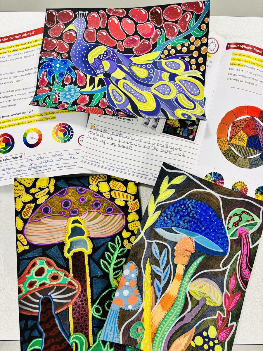 tase_art's tweet photo. A few weeks on and the outcomes are phenomenal. What began as artist influence studies has evolved into highly personal, resolved work—evidence of purposeful experimentation, critical refinement, and visual decision-making in action. #ArtEducation #GCSEArt #CreativeProcess https://t.co/wIoiht7RT5