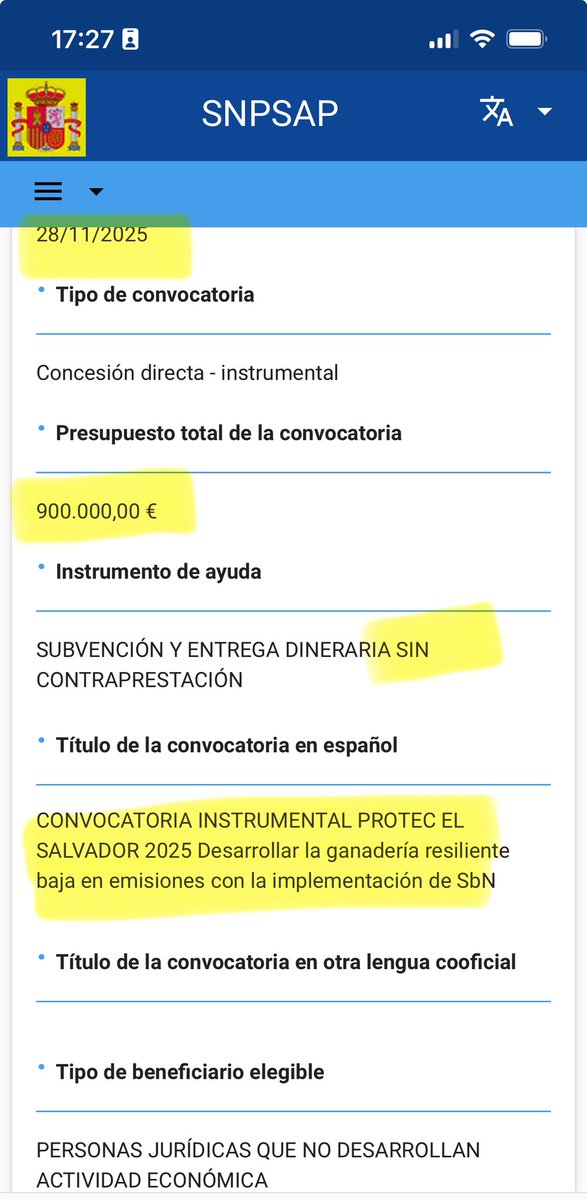 ‼️ OJO ‼️ 

¿Sabían que a finales de 2025 nos gastamos 900.000€ en “DESARROLLAR GANADERÍA RESILIENTE BAJA EN EMISIONES en El Salvador🇸🇻 ? Se hará parece ser con “Soluciones basadas en la Naturaleza (SbN)”

¿Eso es un ganado que no se tira pedos, o cómo?, ¿pondrás las vacas a