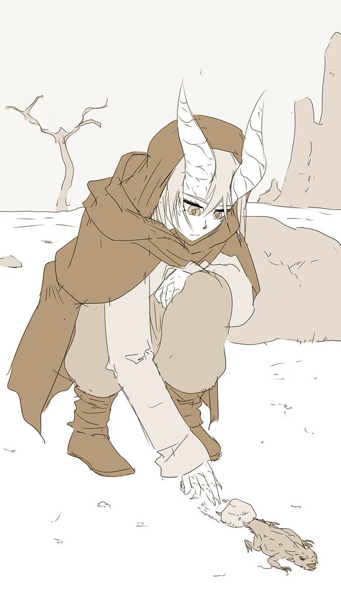 MBartolovic's tweet photo. A side character for yet another story that is still just in brainstorming phase. In case I will mention the story in the future, the working title is Machina Soul. I'm not entirely set on the design though. I may shorten the horns, or maybe have them cut them off Hellboy style https://t.co/ek8PU3gY2D