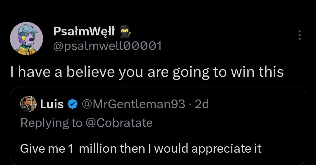 Psalmwell200's tweet photo. @MrGentleman93 @Cobratate Just did with my 2 accounts now https://t.co/LtyVoXZBCD