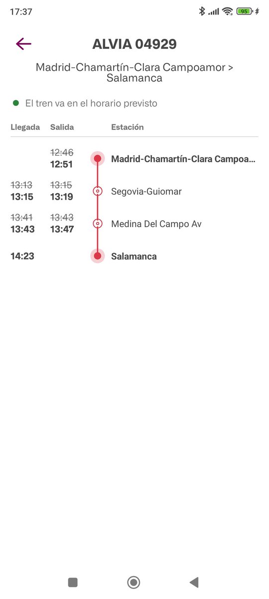 Ahora mismo este tren sigue apareciendo como en hora en las aplicaciones <a href="/Renfe/">Renfe</a> <a href="/AlviaSalamanca/">Asociación Tren Salamanca</a>