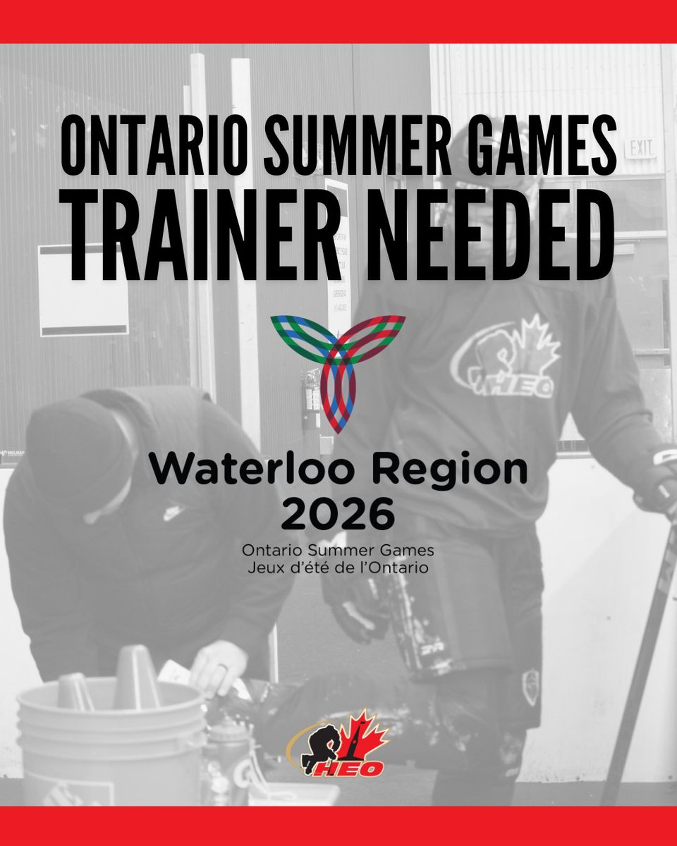 WANTED‼️

Hockey Eastern Ontario is looking for a trainer to attend the Ontario Summer Games happening July 29 - August 2, 2026 in Waterloo, ON.

🔗 More details and the application form forms.gle/dWtF1YTMCGvuU6…