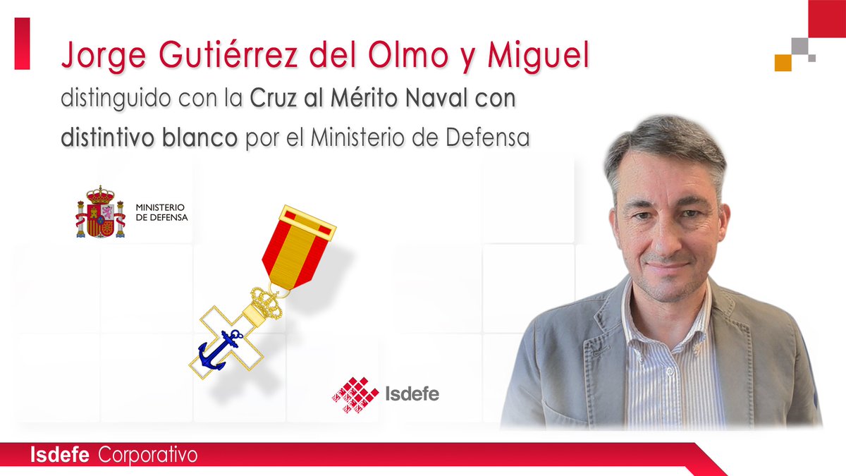 Nuestro compañero, Jorge Gutiérrez, Cruz del Mérito Naval con distintivo blanco.
 
Equipos como el suyo hacen posible que la información crítica llegue, en tiempo y forma, donde se toman decisiones clave para nuestras Fuerzas Armadas.
 
¡Enhorabuena, Jorge y equipo CIS Conjuntos!