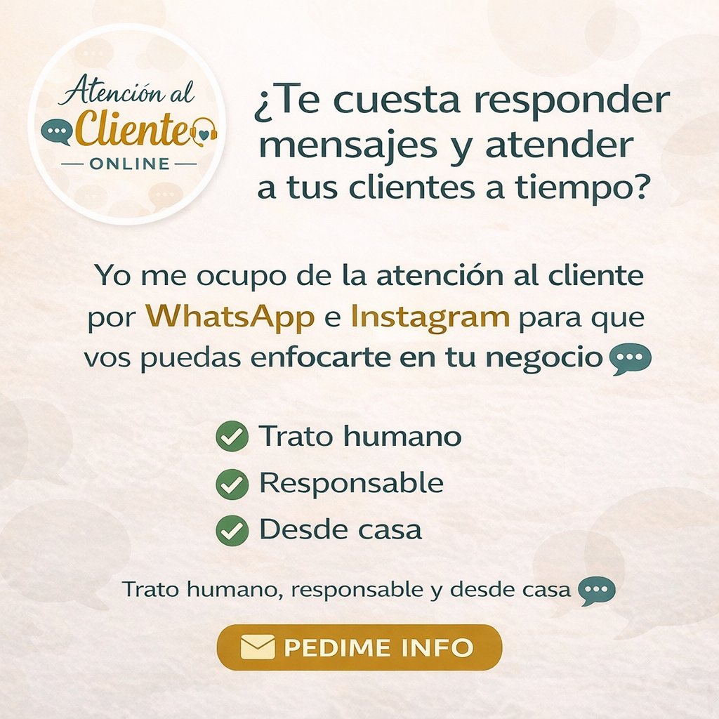 WandaMalbec2016's tweet photo. Sos emprendedor y no llegas a atender bien a tus clientes?

Yo te puedo ayudar!

Lo más importante además de ofrecer un buen producto es brindar una muy buena atención al cliente. 👇👇👇

Si me ayudan con un RT, más que agradecida! https://t.co/P0zKslN2gr