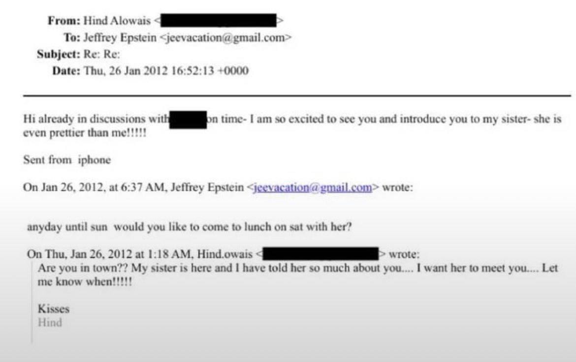 Megatron_ron's tweet image. NEW:

🇦🇪🇺🇸 UAE diplomat who was scheduling girls for Epstein, even offered her 13-year-old sister to Epstein

"She's even prettier than me."