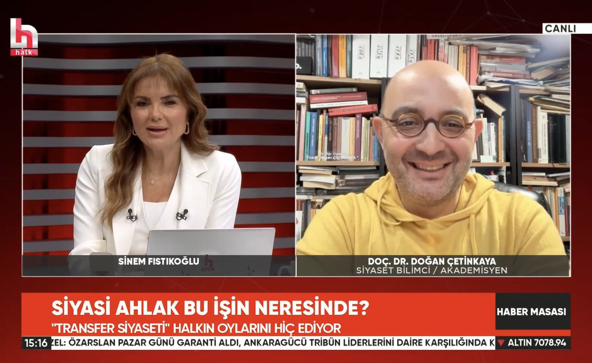 Uzun bir aradan sonra Sinem Fıstıkoğlu ile öğle programında bir araya geldik… Saray’a kapağı atanların tartışıldığı gibi öz-chp’li olup olmamalarıyla bir alakası olmadığını, Çerçioğlu’nun kurultaylarda divan başkanlığı yapacak kadar CHP’li olduğunu, hatta gençlikten gelen,