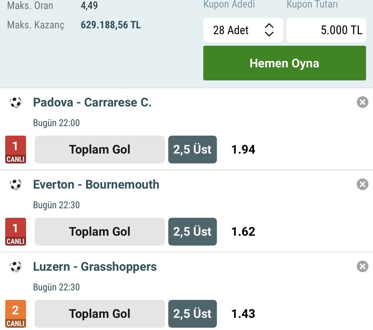 iddaagoll's tweet photo. Kazanmak isteyenlerin kuponu %100
#iddaa #bahis #kupon https://t.co/TkIf981cE3