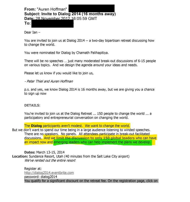 MrXRPage's tweet photo. The Epstein files show an invitation to a gathering of powerful people in 2014 and how they would implement their plans for the future using global leaders and "emerging leaders". 

Invited to this party was Ripples Brad Garlinghouse.

What did they plan? #XRPCommunity #XRPArmy https://t.co/u3Iz4WLCHY